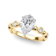 Enchanted Sidestone Round Diamond Engagement Ring in 10K/14K gold and platinum with certified lab-grown or natural diamonds