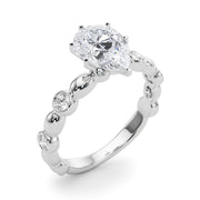 Enchanted Sidestone Round Diamond Engagement Ring in 10K/14K gold and platinum with certified lab-grown or natural diamonds