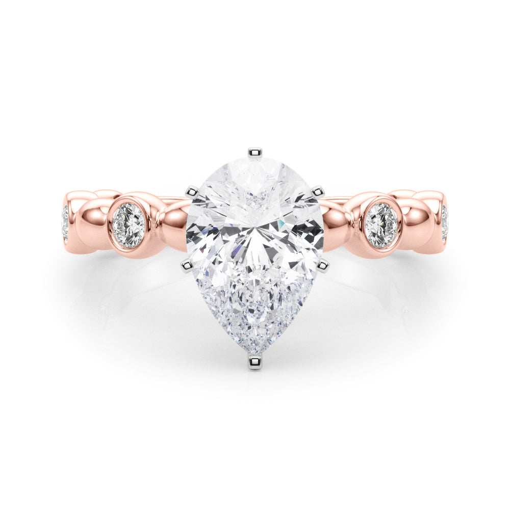 Enchanted Sidestone Round Diamond Engagement Ring in 10K/14K gold and platinum with certified lab-grown or natural diamonds