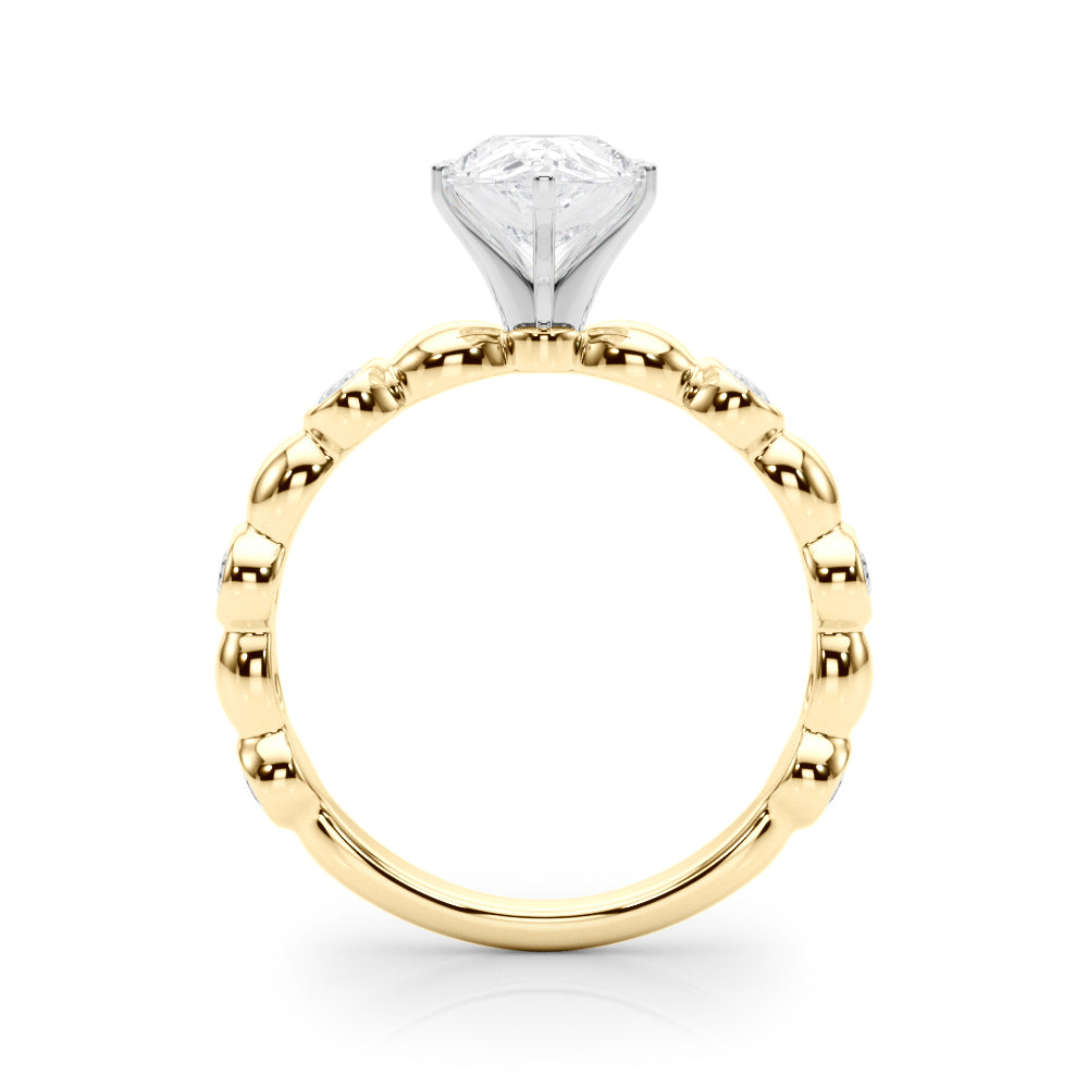 Enchanted Sidestone Round Diamond Engagement Ring in 10K/14K gold and platinum with certified lab-grown or natural diamonds