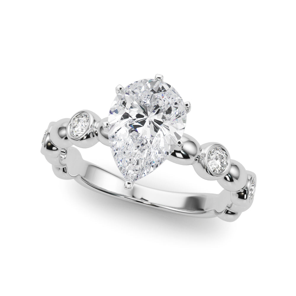 Enchanted Sidestone Round Diamond Engagement Ring in 10K/14K gold and platinum with certified lab-grown or natural diamonds