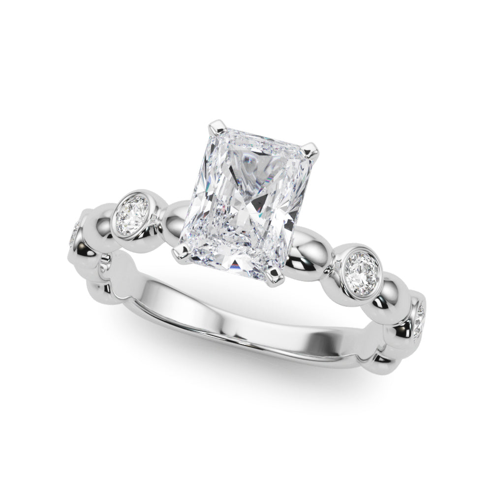 Enchanted Sidestone Round Diamond Engagement Ring in 10K/14K gold and platinum with certified lab-grown or natural diamonds
