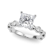 Enchanted Sidestone Round Diamond Engagement Ring in 10K/14K gold and platinum with certified lab-grown or natural diamonds