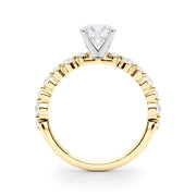 Devoted Sidestone Round Diamond Engagement Ring in 10K/14K gold and platinum with certified lab-grown or natural diamonds