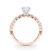Devoted Sidestone Round Diamond Engagement Ring in 10K/14K gold and platinum with certified lab-grown or natural diamonds