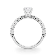 Devoted Sidestone Round Diamond Engagement Ring in 10K/14K gold and platinum with certified lab-grown or natural diamonds