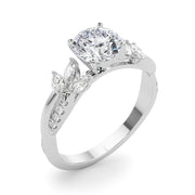 Radiant Rd & Mq Twisted Shank Engagement Round Diamond Engagement Ring in 10K/14K gold and platinum with certified lab-grown or natural diamonds