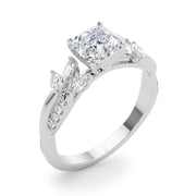 Radiant Rd & Mq Twisted Shank Engagement Round Diamond Engagement Ring in 10K/14K gold and platinum with certified lab-grown or natural diamonds