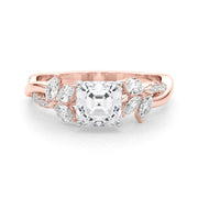 Radiant Rd & Mq Twisted Shank Engagement Round Diamond Engagement Ring in 10K/14K gold and platinum with certified lab-grown or natural diamonds