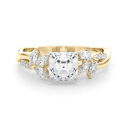 Radiant Rd & Mq Twisted Shank Engagement Round Diamond Engagement Ring in 10K/14K gold and platinum with certified lab-grown or natural diamonds