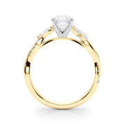 Radiant Rd & Mq Twisted Shank Engagement Round Diamond Engagement Ring in 10K/14K gold and platinum with certified lab-grown or natural diamonds