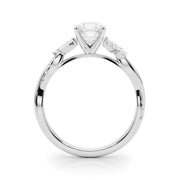 Radiant Rd & Mq Twisted Shank Engagement Round Diamond Engagement Ring in 10K/14K gold and platinum with certified lab-grown or natural diamonds