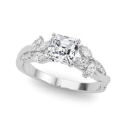 Radiant Rd & Mq Twisted Shank Engagement Round Diamond Engagement Ring in 10K/14K gold and platinum with certified lab-grown or natural diamonds