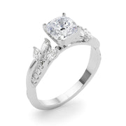 Radiant Rd & Mq Twisted Shank Engagement Round Diamond Engagement Ring in 10K/14K gold and platinum with certified lab-grown or natural diamonds