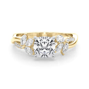 Radiant Rd & Mq Twisted Shank Engagement Round Diamond Engagement Ring in 10K/14K gold and platinum with certified lab-grown or natural diamonds