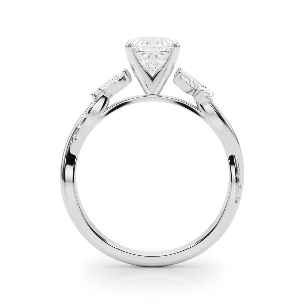 Radiant Rd & Mq Twisted Shank Engagement Round Diamond Engagement Ring in 10K/14K gold and platinum with certified lab-grown or natural diamonds