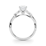 Radiant Rd & Mq Twisted Shank Engagement Round Diamond Engagement Ring in 10K/14K gold and platinum with certified lab-grown or natural diamonds