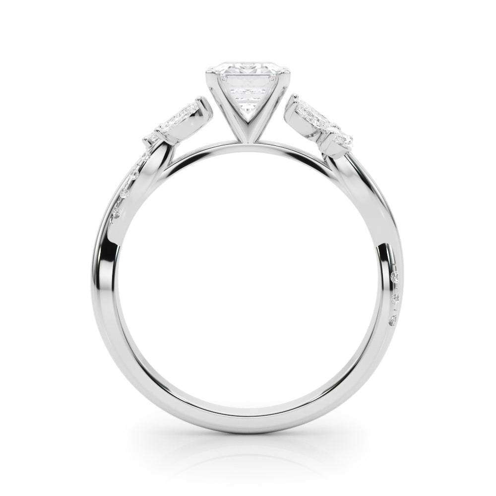 Radiant Rd & Mq Twisted Shank Engagement Round Diamond Engagement Ring in 10K/14K gold and platinum with certified lab-grown or natural diamonds