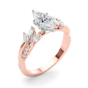 Radiant Rd & Mq Twisted Shank Engagement Round Diamond Engagement Ring in 10K/14K gold and platinum with certified lab-grown or natural diamonds