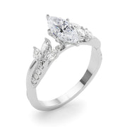 Radiant Rd & Mq Twisted Shank Engagement Round Diamond Engagement Ring in 10K/14K gold and platinum with certified lab-grown or natural diamonds