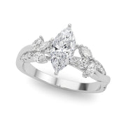 Radiant Rd & Mq Twisted Shank Engagement Round Diamond Engagement Ring in 10K/14K gold and platinum with certified lab-grown or natural diamonds