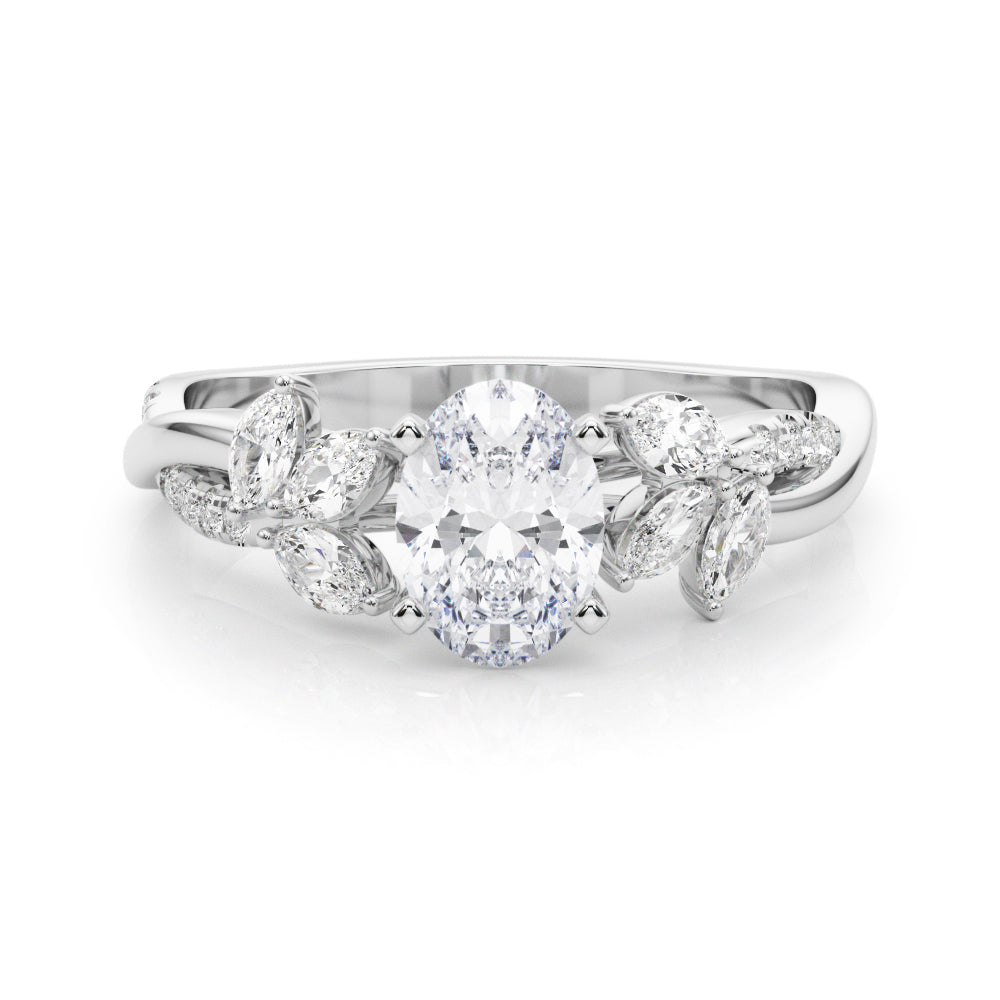 Radiant Rd & Mq Twisted Shank Engagement Round Diamond Engagement Ring in 10K/14K gold and platinum with certified lab-grown or natural diamonds