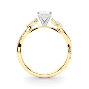 Radiant Rd & Mq Twisted Shank Engagement Round Diamond Engagement Ring in 10K/14K gold and platinum with certified lab-grown or natural diamonds