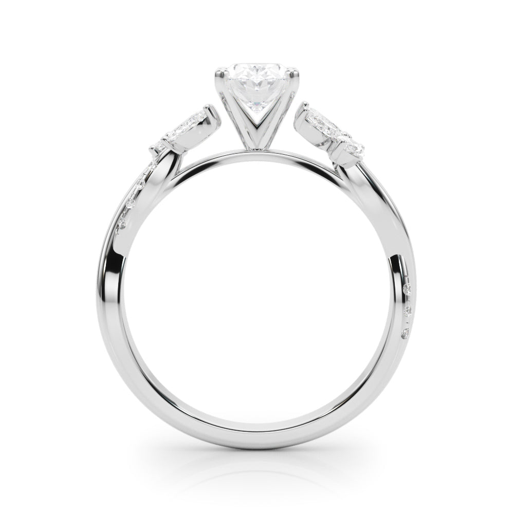 Radiant Rd & Mq Twisted Shank Engagement Round Diamond Engagement Ring in 10K/14K gold and platinum with certified lab-grown or natural diamonds