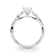 Radiant Rd & Mq Twisted Shank Engagement Round Diamond Engagement Ring in 10K/14K gold and platinum with certified lab-grown or natural diamonds