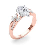 Radiant Rd & Mq Twisted Shank Engagement Round Diamond Engagement Ring in 10K/14K gold and platinum with certified lab-grown or natural diamonds