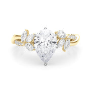 Radiant Rd & Mq Twisted Shank Engagement Round Diamond Engagement Ring in 10K/14K gold and platinum with certified lab-grown or natural diamonds