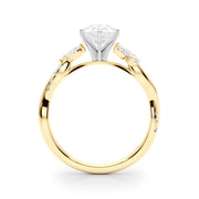 Radiant Rd & Mq Twisted Shank Engagement Round Diamond Engagement Ring in 10K/14K gold and platinum with certified lab-grown or natural diamonds