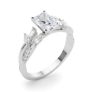 Radiant Rd & Mq Twisted Shank Engagement Round Diamond Engagement Ring in 10K/14K gold and platinum with certified lab-grown or natural diamonds