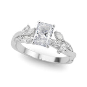 Radiant Rd & Mq Twisted Shank Engagement Round Diamond Engagement Ring in 10K/14K gold and platinum with certified lab-grown or natural diamonds