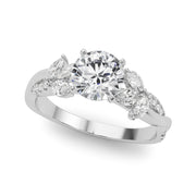 Radiant Rd & Mq Twisted Shank Engagement Round Diamond Engagement Ring in 10K/14K gold and platinum with certified lab-grown or natural diamonds