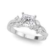 Radiant Rd & Mq Twisted Shank Engagement Round Diamond Engagement Ring in 10K/14K gold and platinum with certified lab-grown or natural diamonds