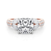 Romantic Mq & Rd Twisted Engagement Ring Round Diamond Engagement Ring â€” 10K/14K Gold & Platinum