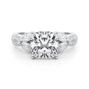 Romantic Mq & Rd Twisted Engagement Ring Round Diamond Engagement Ring â€” 10K/14K Gold & Platinum