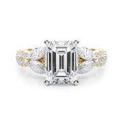 Romantic Mq & Rd Twisted Engagement Ring Round Diamond Engagement Ring â€” 10K/14K Gold & Platinum