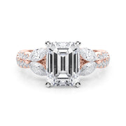 Romantic Mq & Rd Twisted Engagement Ring Round Diamond Engagement Ring â€” 10K/14K Gold & Platinum