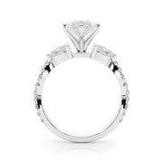 Romantic Mq & Rd Twisted Engagement Ring Round Diamond Engagement Ring â€” 10K/14K Gold & Platinum