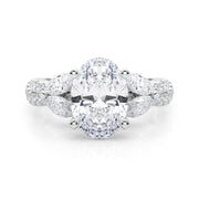Romantic Mq & Rd Twisted Engagement Ring Round Diamond Engagement Ring â€” 10K/14K Gold & Platinum