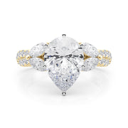 Romantic Mq & Rd Twisted Engagement Ring Round Diamond Engagement Ring â€” 10K/14K Gold & Platinum