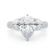 Romantic Mq & Rd Twisted Engagement Ring Round Diamond Engagement Ring â€” 10K/14K Gold & Platinum