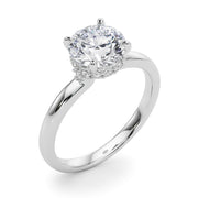 Resplendent Hidden Halo Rd Center Round Diamond Engagement Ring in 10K/14K gold and platinum with certified lab-grown or natural diamonds