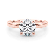 Resplendent Hidden Halo Rd Center Round Diamond Engagement Ring in 10K/14K gold and platinum with certified lab-grown or natural diamonds