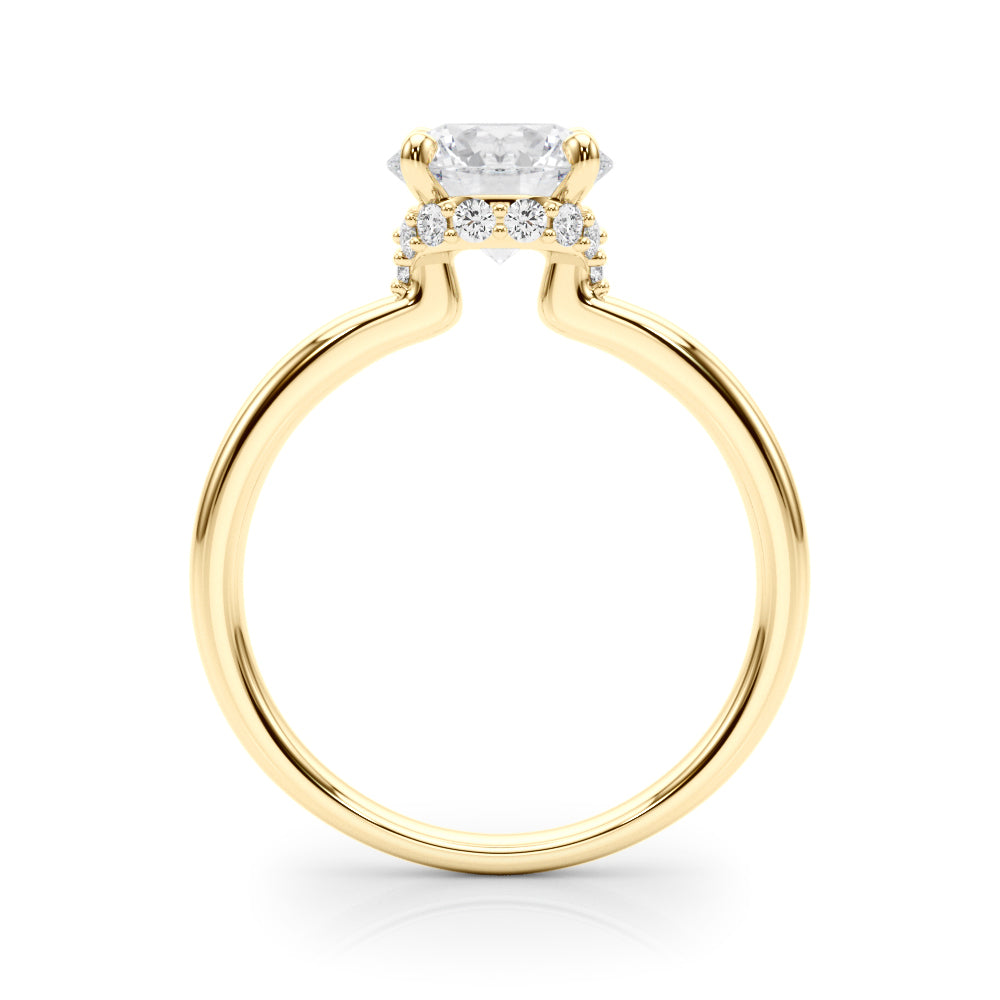 Resplendent Hidden Halo Rd Center Round Diamond Engagement Ring in 10K/14K gold and platinum with certified lab-grown or natural diamonds