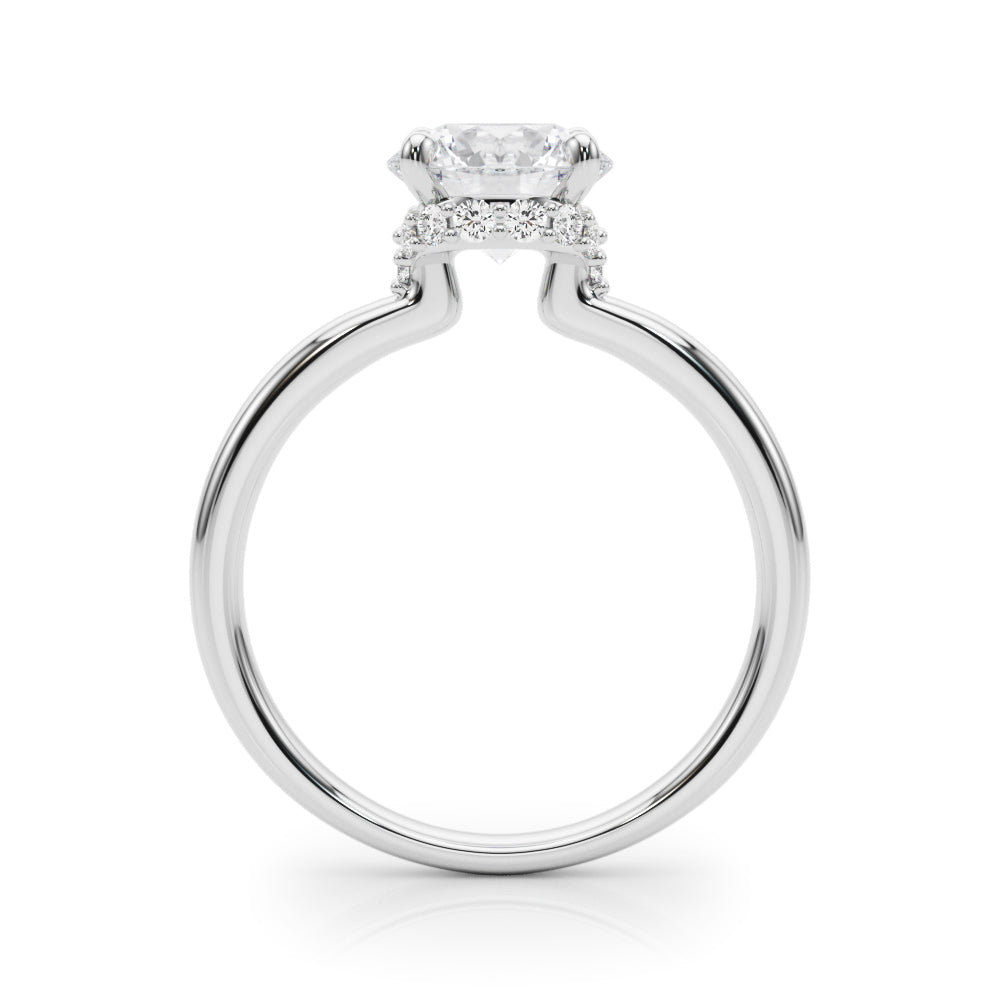 Resplendent Hidden Halo Rd Center Round Diamond Engagement Ring in 10K/14K gold and platinum with certified lab-grown or natural diamonds