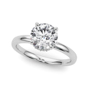 Resplendent Hidden Halo Rd Center Round Diamond Engagement Ring in 10K/14K gold and platinum with certified lab-grown or natural diamonds