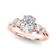 Cherished Split Shank Oval Center Rd & Mq Sides Oval Diamond Engagement Ring in 10K/14K gold and platinum with certified lab-grown or natural diamonds